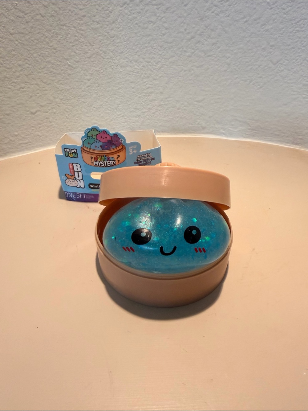 Blue Rainbow Mystery Squishy Slime Toy - Cute Face
